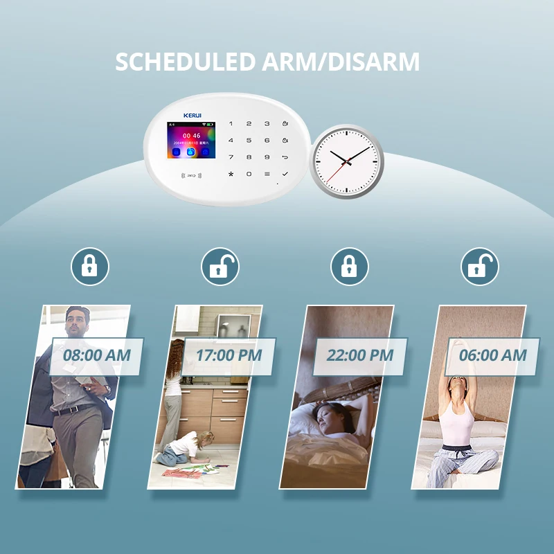 

KERUI WIFI Security Alarm W204 4G GSM Home Alarm Touch Panel Tuya Smart APP Remote Control Smart Life Burglar Wireless Motion