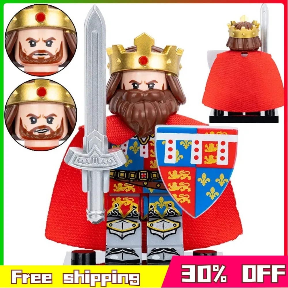 In Stock Medieval Richard Knight Mercenary Building Blocks Figure Peripheral Plastic Model Assembling Advanced Statue Gifts Toys