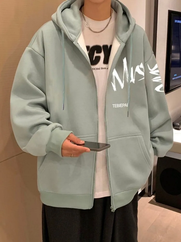 

Утепленная флисовая мужская толстовка-куртка для подростков, зимняя теплая повседневная толстовка на молнии с длинными рукавами для старшеклассников