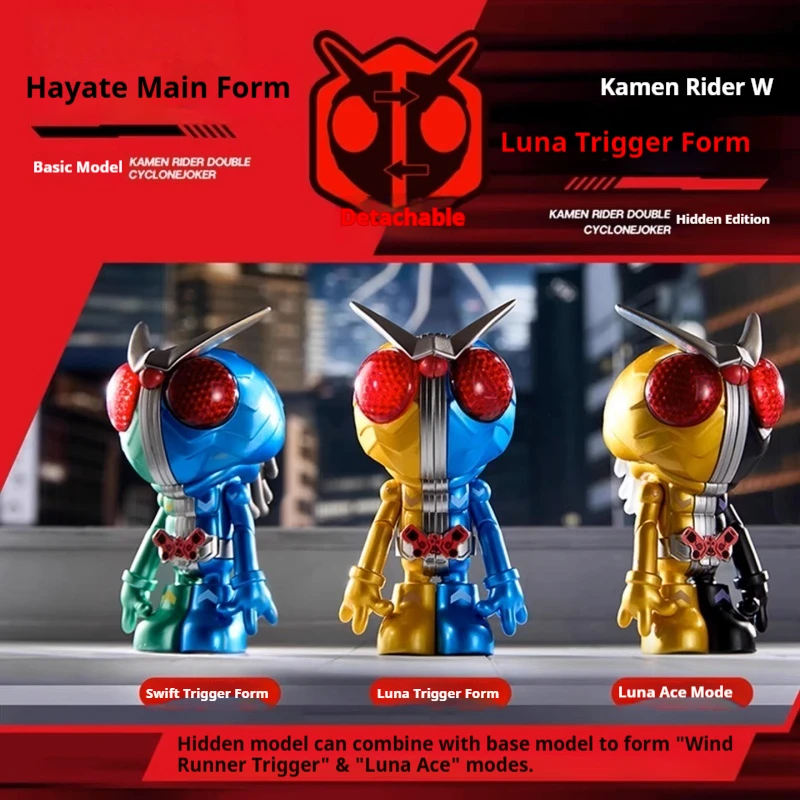 New Product In Stock Wasa Collaboration Kamen Rider Figurine Dreadlock Blind Box Trendy Tabletop Ornament Kongwo Double Ride