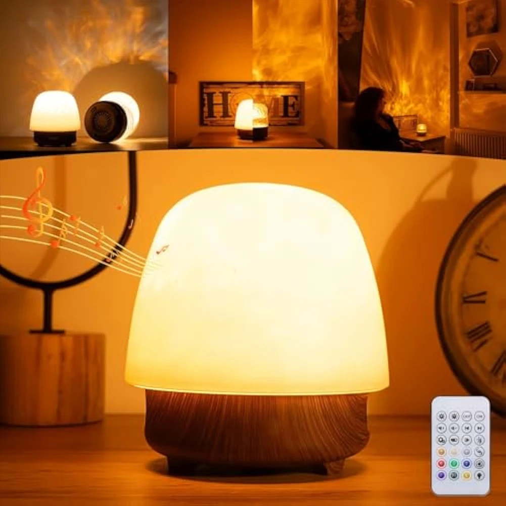 Water Ripples Lights Lamp Ocean Water Projector Light Bluetooth Speaker 16 Color Atmosphere Lights for Home Decor Night Lights