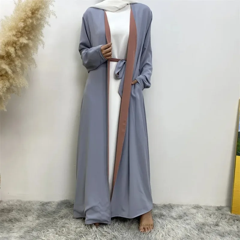 Two Sides Wear Abayas for Women Hijab Muslim Woman Full Dress Dubai Oversized Cardigan Robe Plain Abaya Islamic Prayer Clothes