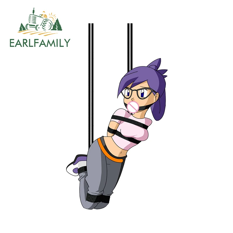 

EARLFAMILY 13cm x 7.1cm Rebecca Bundle Waifu Car Accessories Bondage Tie Lifting Rope Creative JDM Stickers Game Decoration