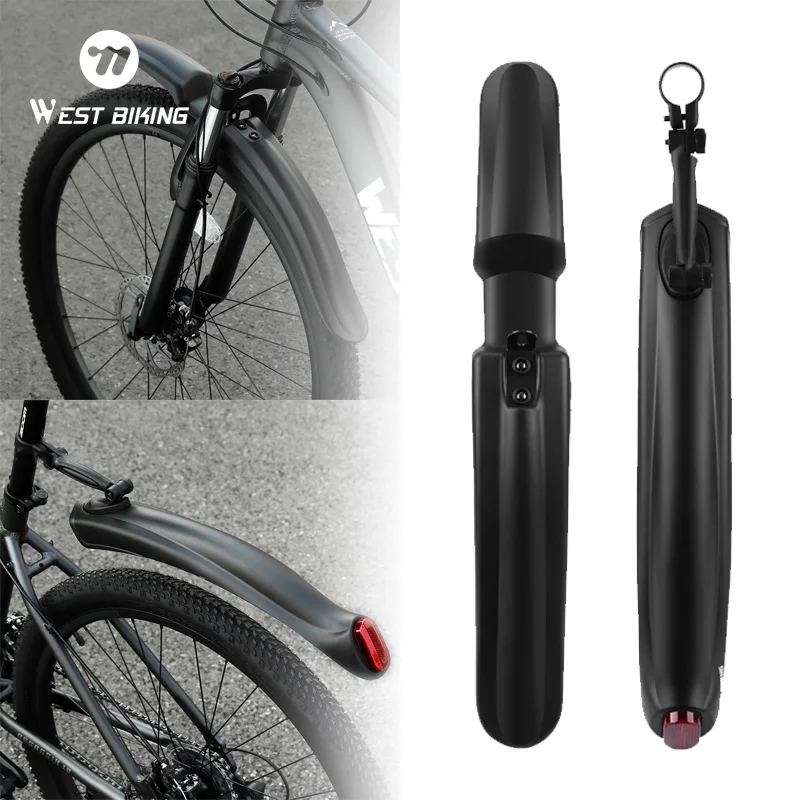 

WEST BIKING 2pcs Bicycle Fender Mountain Bike Fender Reflective Warning Front Rear Cycling Mudguard MTB Road Bike Accessories