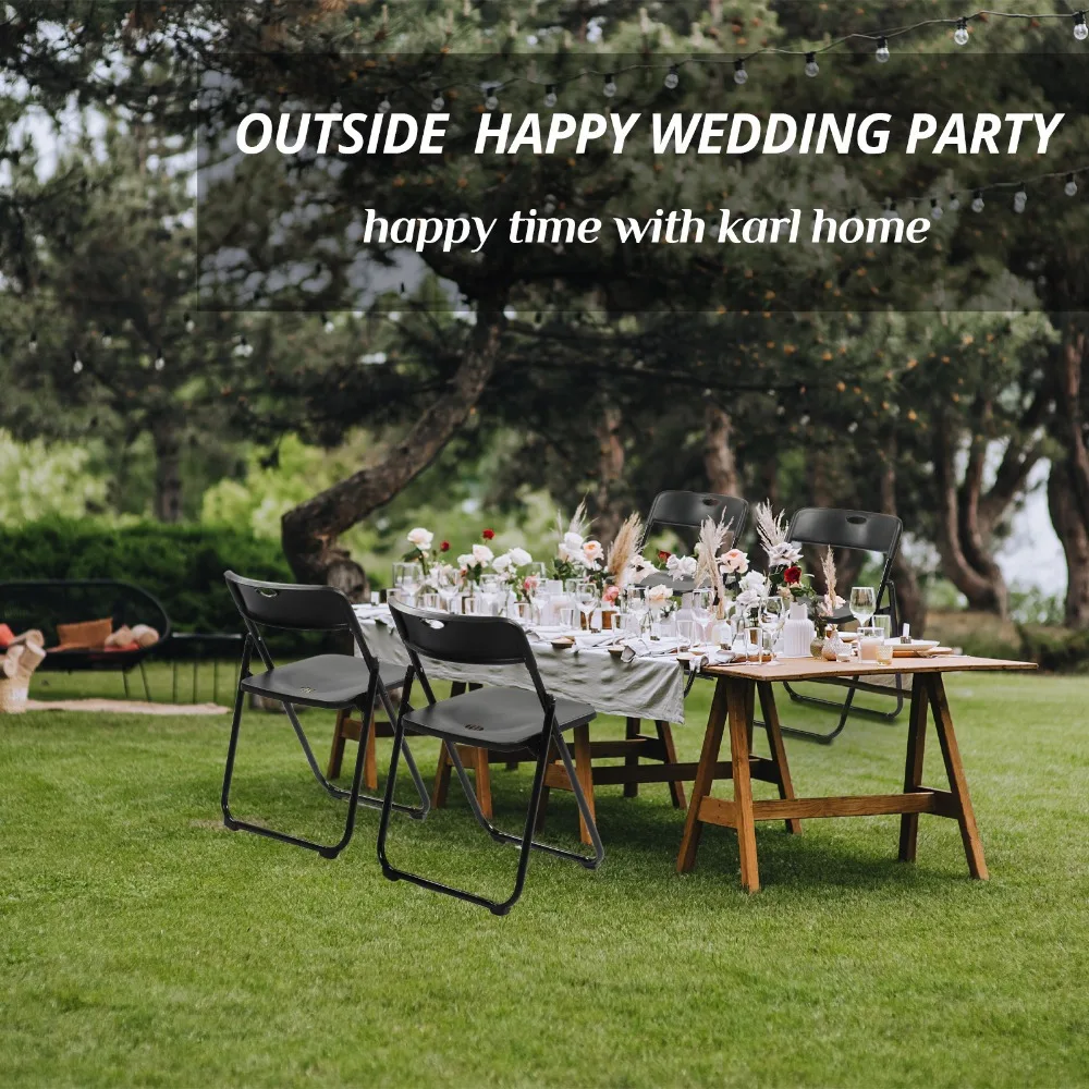 

(4 to 6 PACK) Folding Plastic Stackable Chairs for Home Office Wedding Party