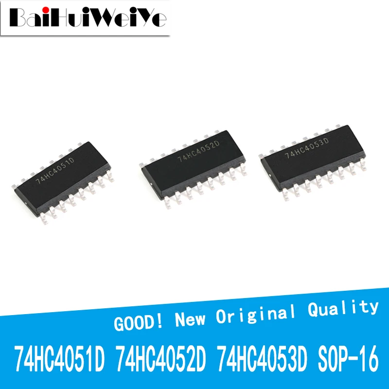 10PCS/LOT 74HC4051D 74HC4052D 74HC4053D SOP-16 SOP16 74HC4051 74HC4052 74HC4053 SMD New Good Quality Chipset