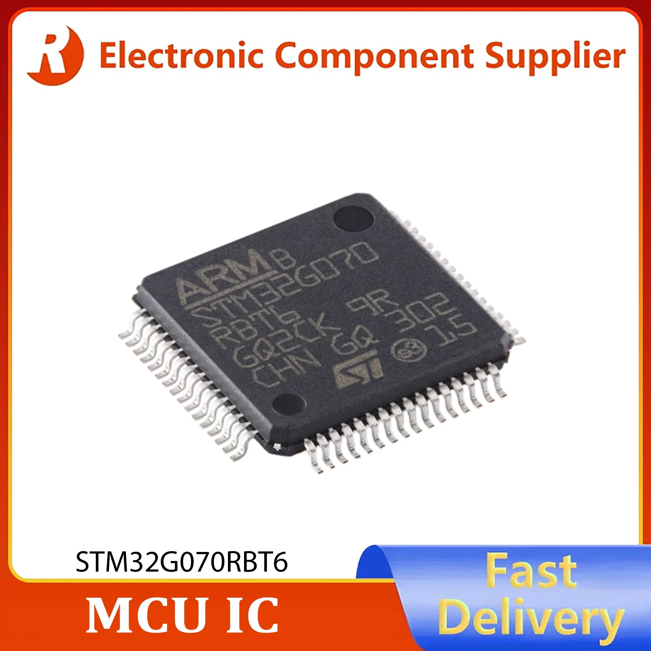 5pcs 100% new original spot STM32G070RBT6 LQFP64 Marking:STM32G070RBT6 ArmÂ® CortexÂ®-M0 32-bit MCU, 128 KB Flash, 36 KB RAM,