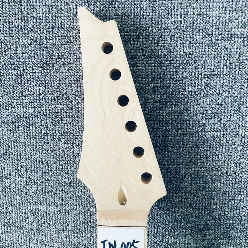 IN005 Reversed Headstock ST Guitar Neck Semi Finishing No Frets No Paints for Electric Guitar Replace and DIY