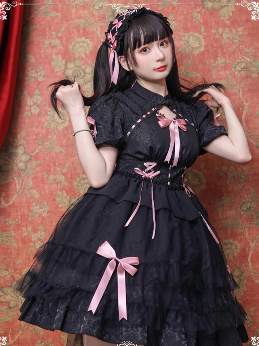 Cos Chinese Style Cheongsam Improved Princess Dress Sweet Girl Loli Lolita Dress Stage Performance Tea Party Dress