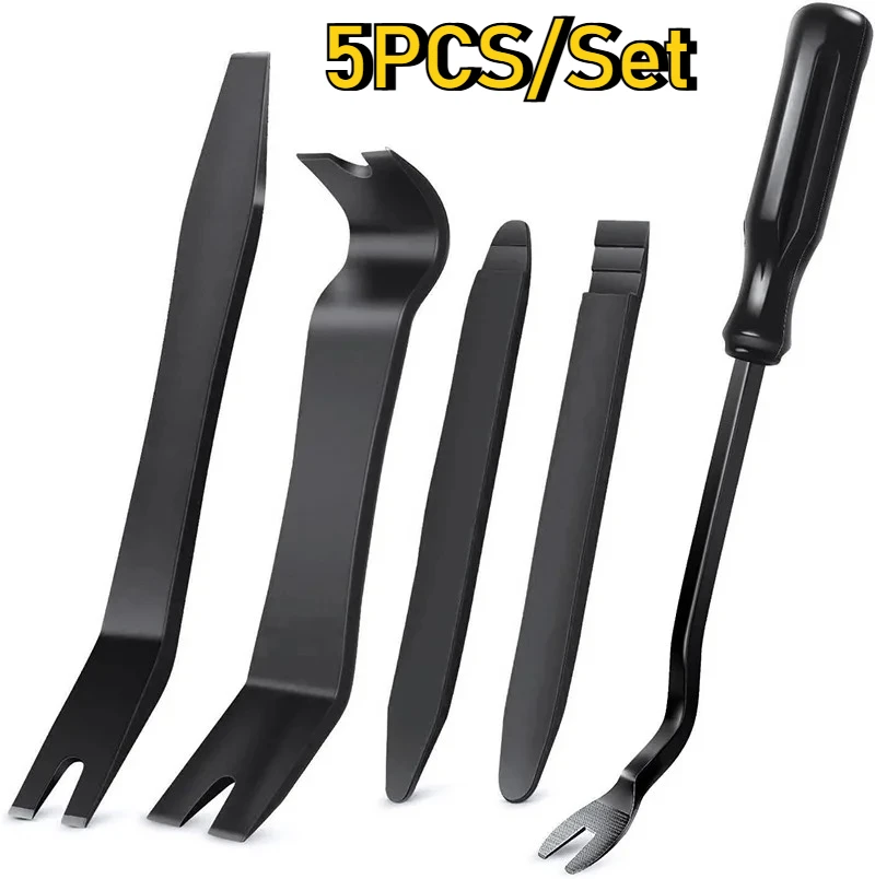 

5PCS Car Trim Removal Tool Kit, No Scratch Plastic Pry Tool Kit Auto Interior Door Panel Clip Fastener Removal Set for Vehicle
