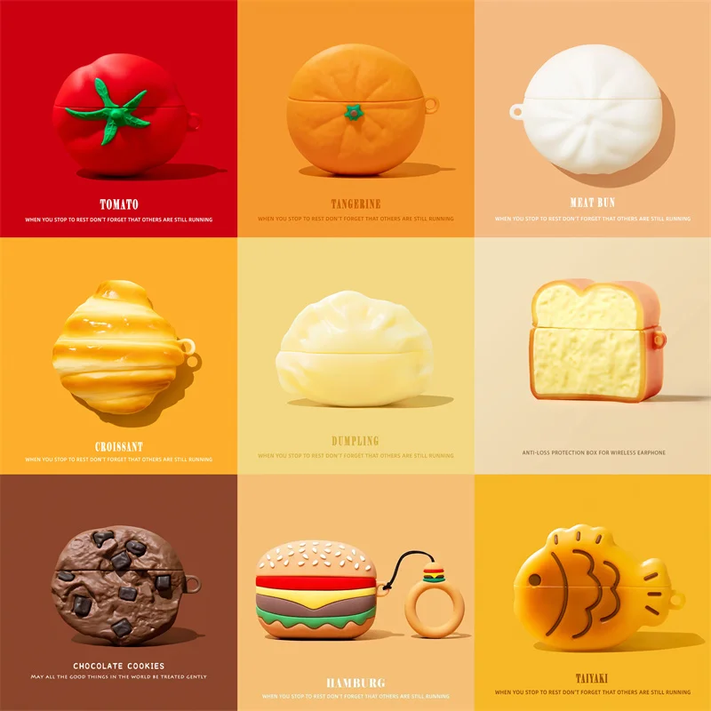 Funda modelo comida 3D para AirPods 4, Funda 2025, Funda para auriculares para AirPods Pro 3, Funda de carga para AirPods 3 2 1 Funda