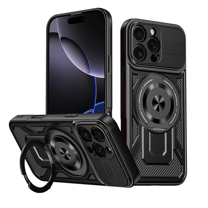 

Magnetic Phone Case For Iphone 17 16 15 14 13 12 11 Pro Max Kickstand Protective Phone Cover