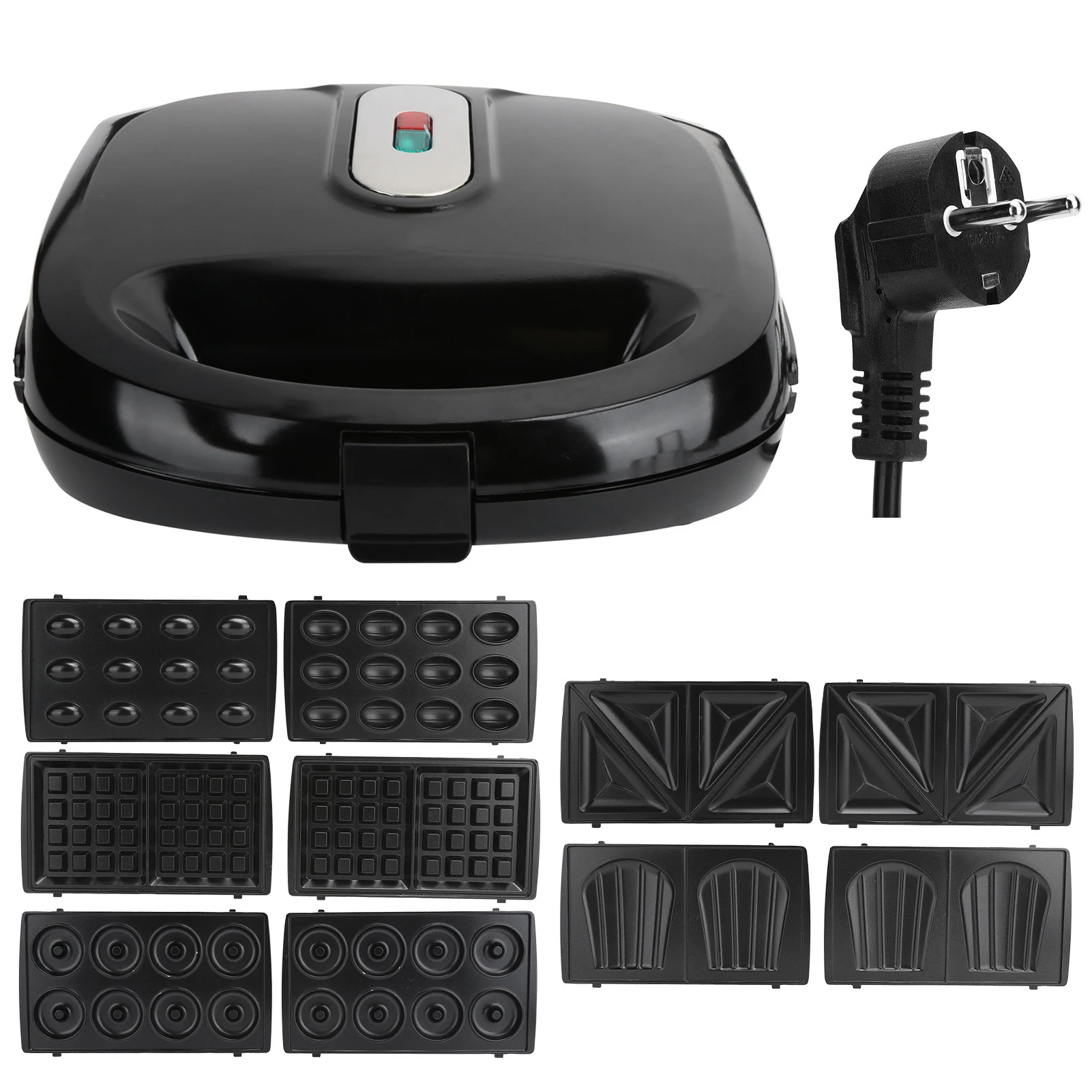 Electric Waffle Maker Multifunctional Harmless Double Sided Heating Non Stick Sandwich Machine EU Plug 220V for Household