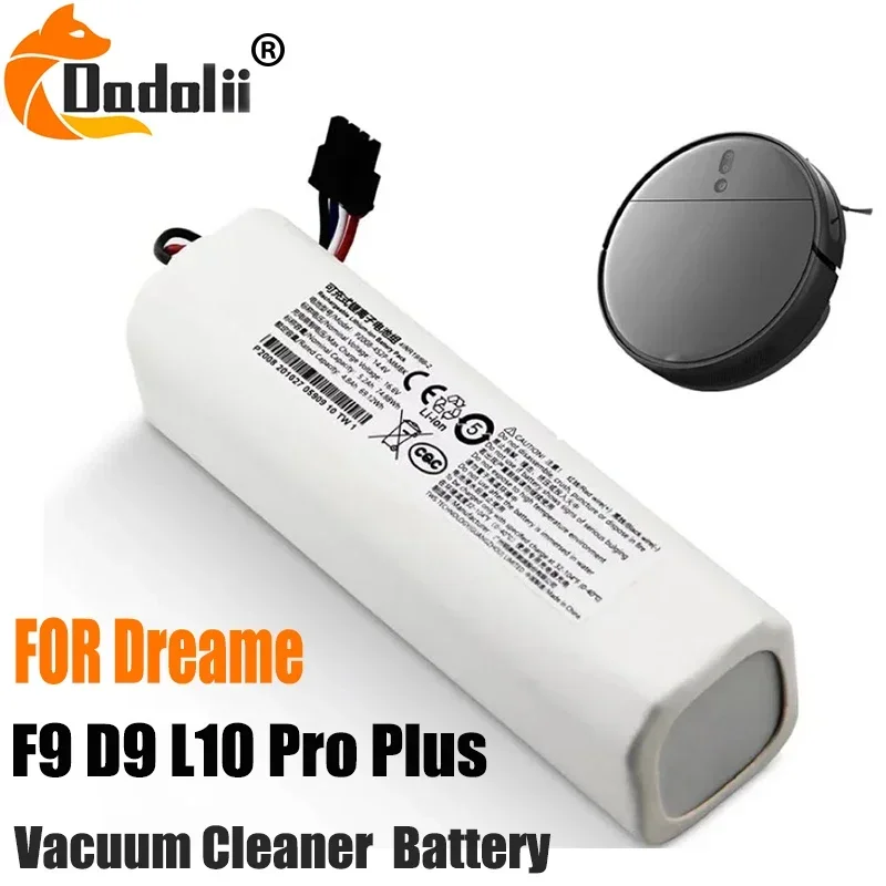 

P2008-4S2P-MMBK Original For Dreame Robot Vacuum Mop Cleaner D9 F9 L10 L10 Pro 12800mAh Lithium-ion Battery Pack 4INR19/66-2