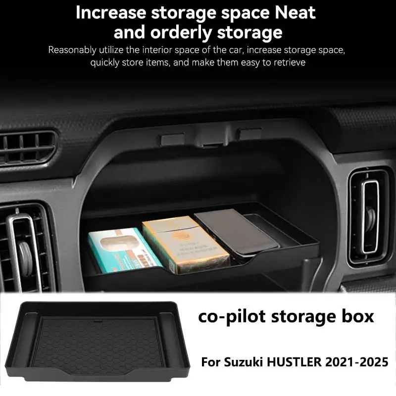 لسوزوكي HUSTLER 2021-2025 سيارة مساعد الطيار لوحة القيادة صندوق تخزين صينية فقط صالح للنسخة الوجه ABS المنظم الملحقات #1