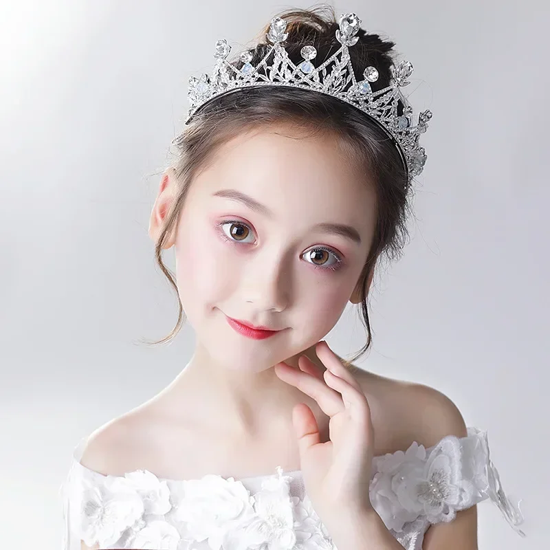 女の子と子供のためのクリスタルクラウン,ゴールドとシルバーの色,真珠のティアラ,結婚式のヘアアクセサリー,ブライダルジュエリー,ダイアデム,女の子のためのファッション