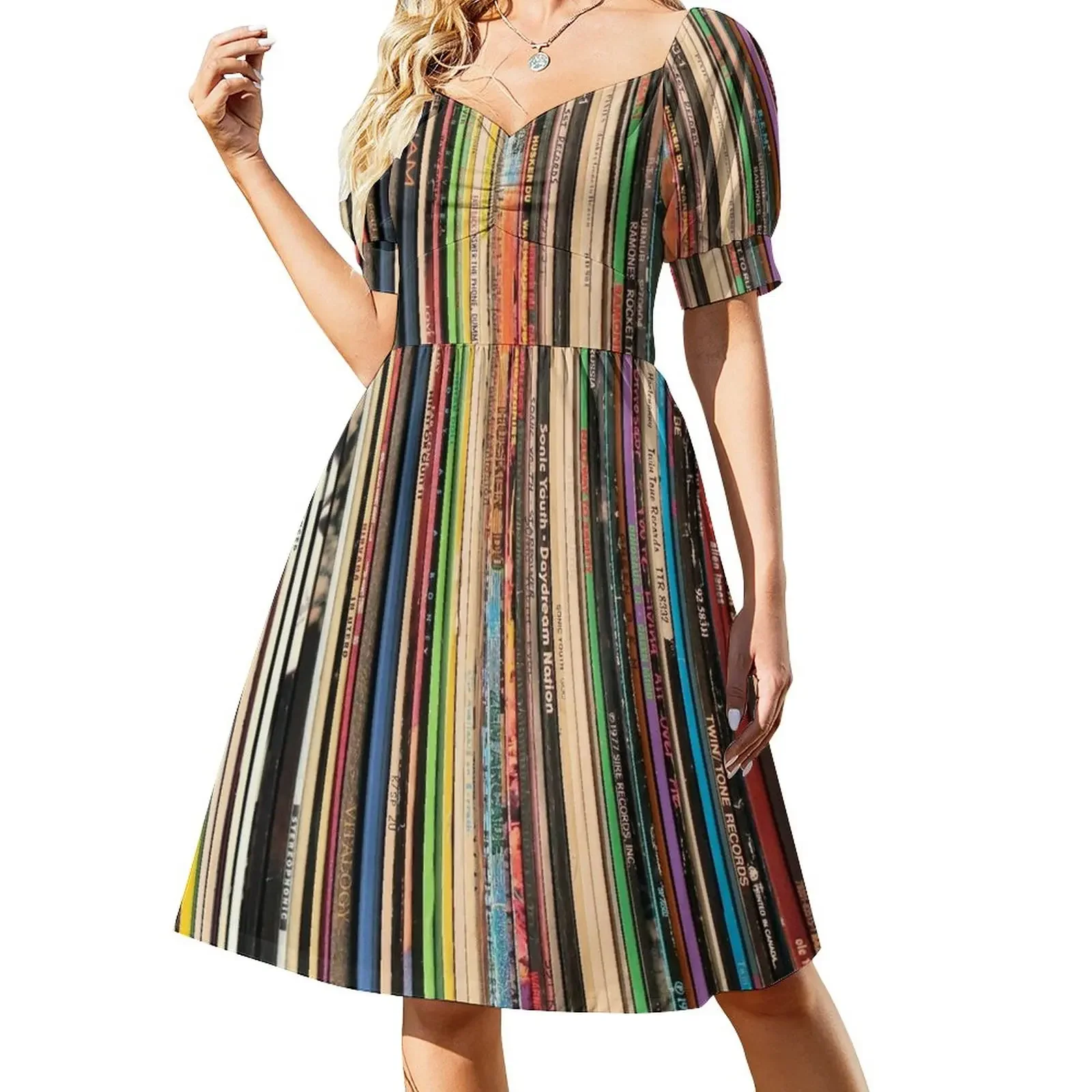 Record Collector Short-Sleeved Dress dress for women 2025 Summer women's clothing