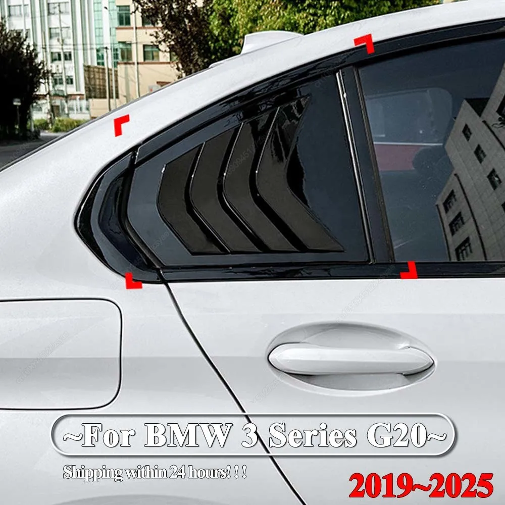 

Car Rear Side Louver Cover Rear Window Side Vent Louvers Sticker Sunshade Shutter For BMW 3 Series G20 320i 325i 330i 2019-2025
