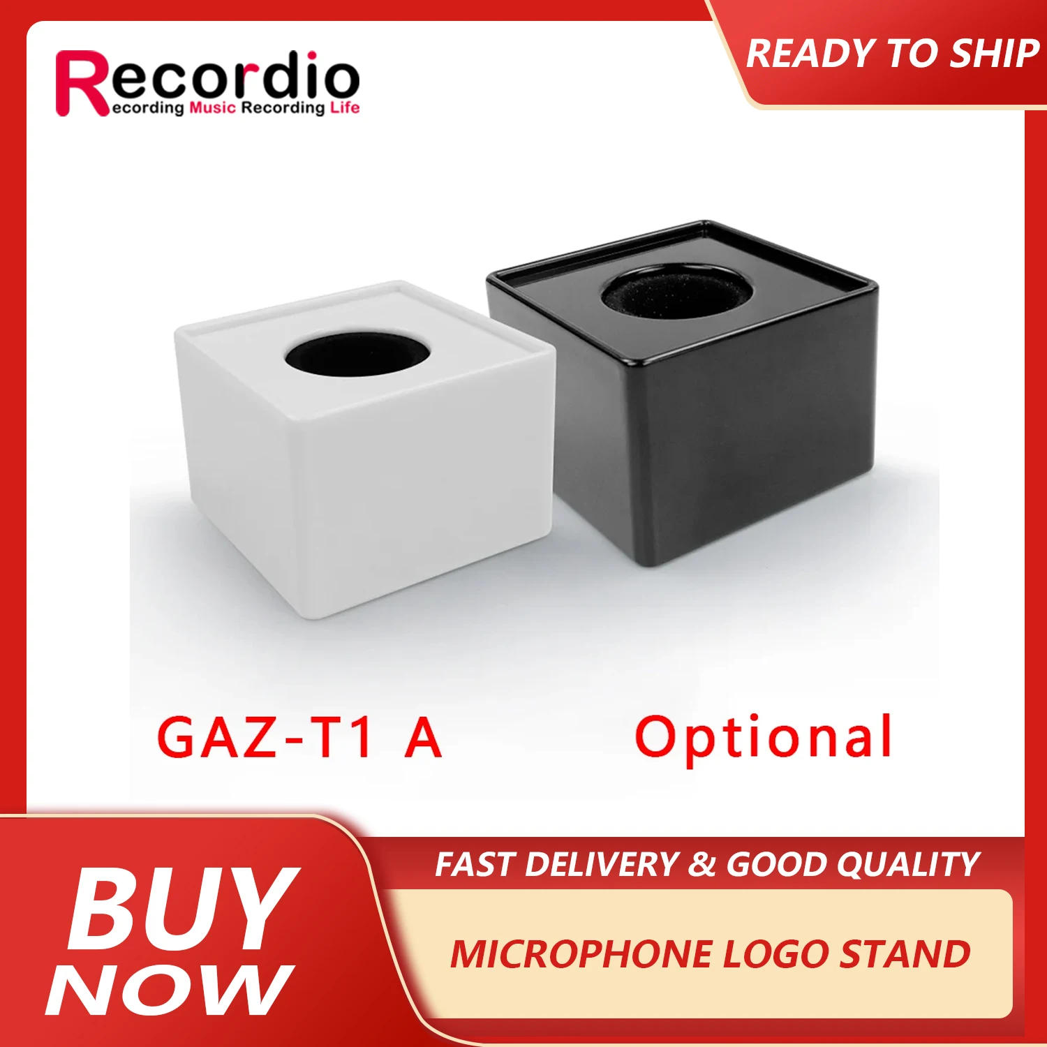 

GAZ-T1 39mm Hole Triangular Mic Broadcast Microphone Box TV Interview Cover Logo Mic Flag Station DIY