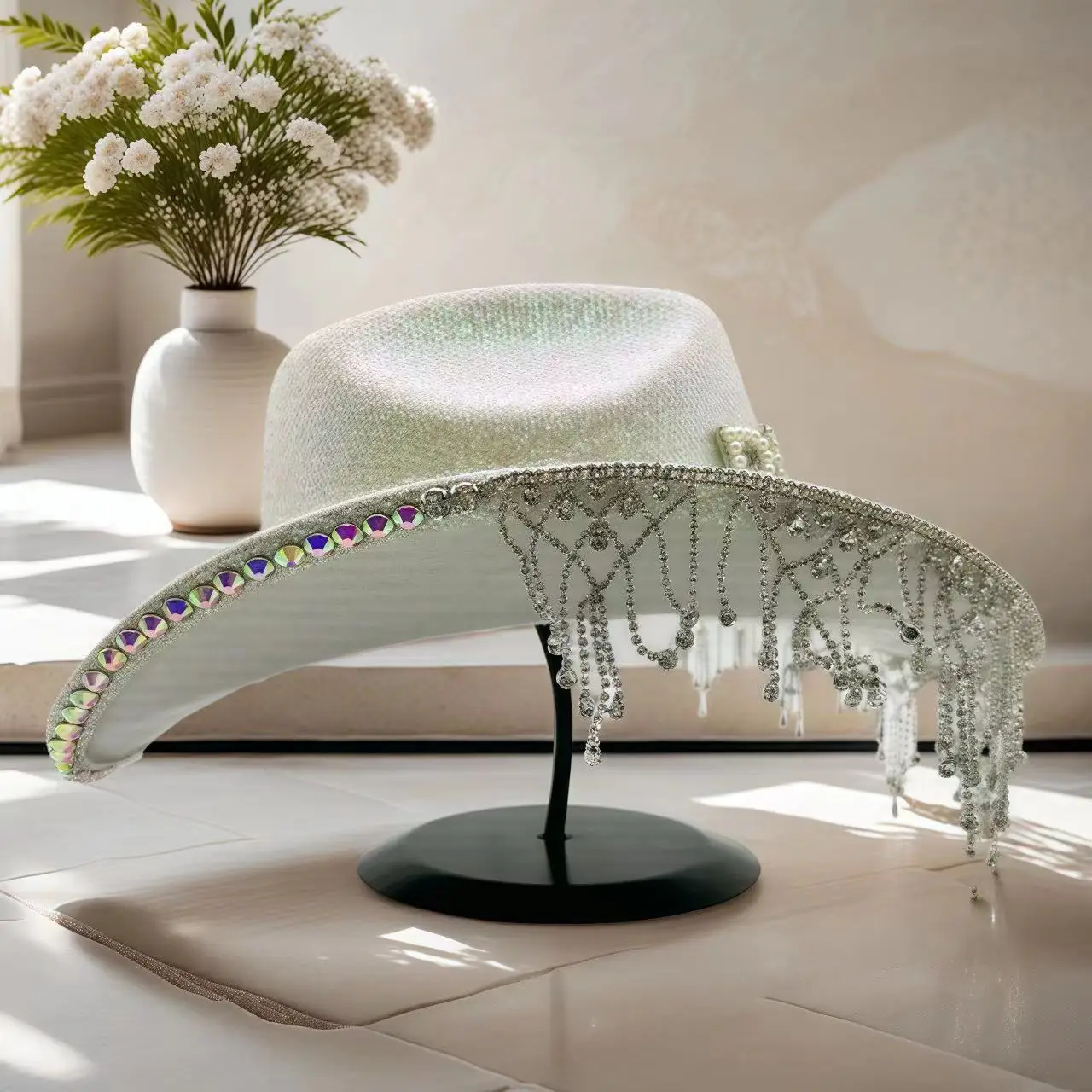 HongLuan Glitterkostuumhoed Volwassene & Cowboyhoeden Strass voor dames, Cowboy Cosplay Vrouwelijke accessoires & Cowgirl Cap