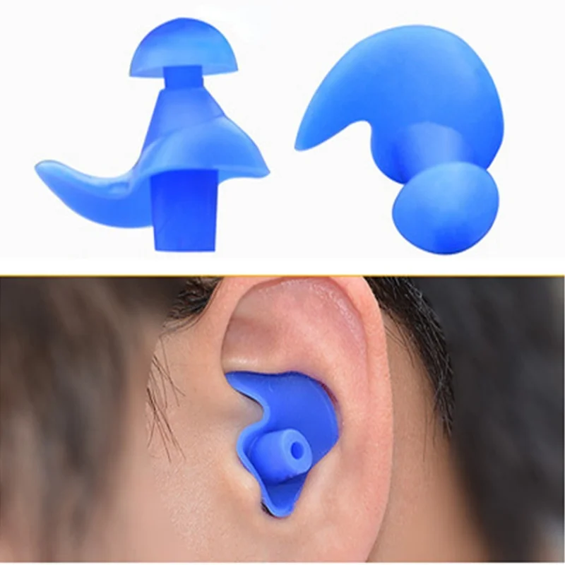 1Pair Waterproof Earplug for Watersports Swimming with Box Soft Silicone Spiral Ear Plug Protector Anti Noise for Sleeping