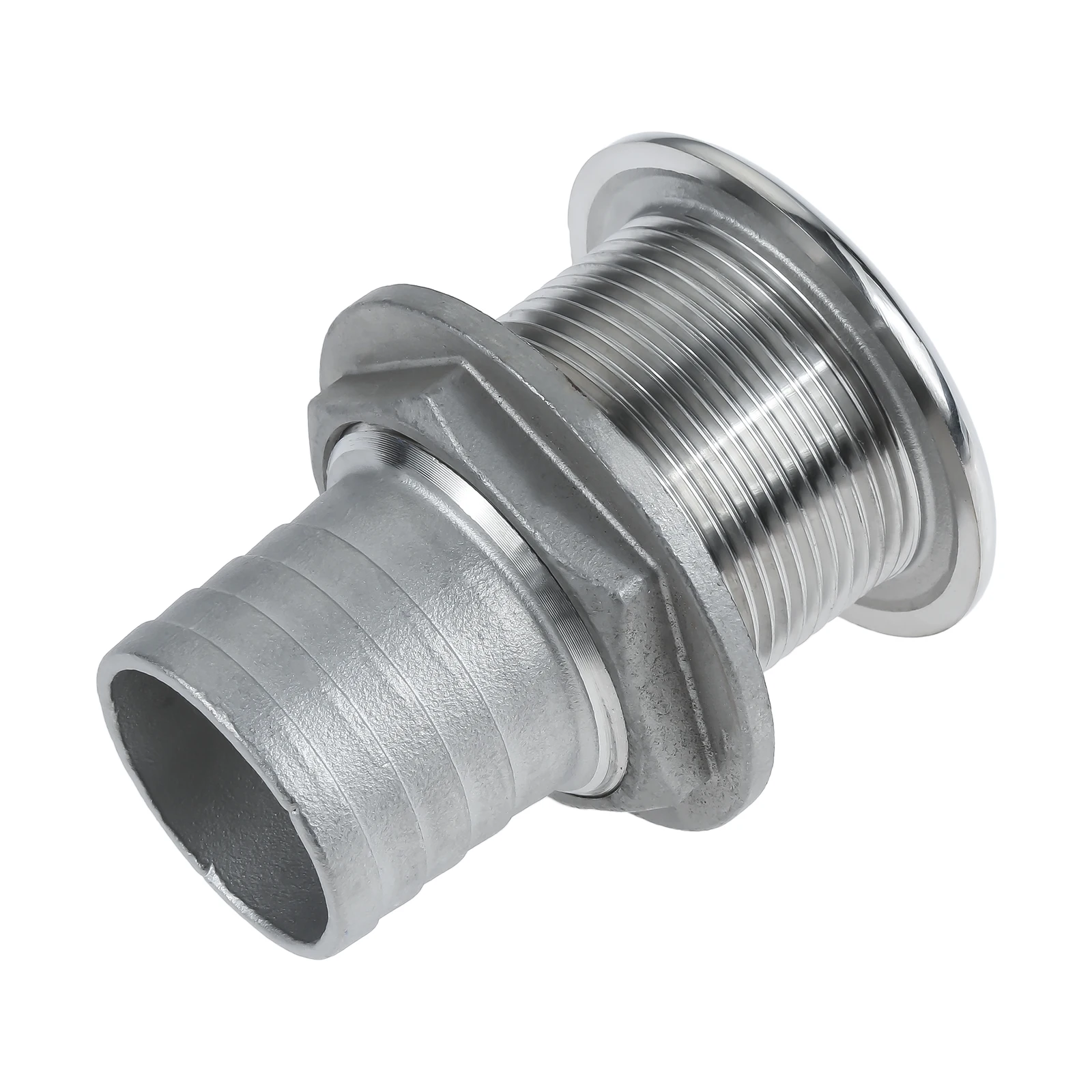 Durable Marine 316 Stainless Steel Thru-Hull Plumbing Fitting Outlet Drain Joint Connector for Boats Yacht Accessories 1-1/2inch