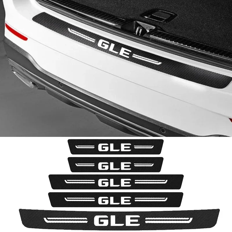 

Car Door Sill Carbon Fiber Threshold Stickers Protector Strips for GLE letter Logo Trunk Bumper Scratch Guard Decals