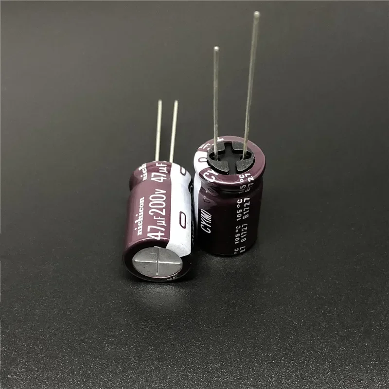 5Pcs/50Pcs NICHICON CY Series 12.5x20mm High Ripple Current Long Life 200V47uF Aluminum Electrolytic capacitor