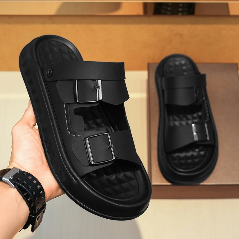 

Мужские летние повседневные тапочки, легкая нескользящая обувь с мягкой подошвой, дышащая обувь для прогулок на открытом воздухе, пляжа, повседневная обувь для прогулок