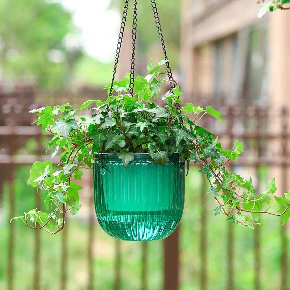 Maceta colgante para cultivo hidropónico de suelo, maceta de flores perezosas, autoabsorbente, plantador colgante de agua, maceta de plástico