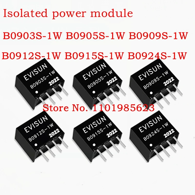 5PCS B0903S-1W B0905S-1W B0909S-1W B0912S-1W B0915S-1W B0924S-1W 9V TURN 3.3V 5V 9V 12V 15V 24V 1W  Isolated power module