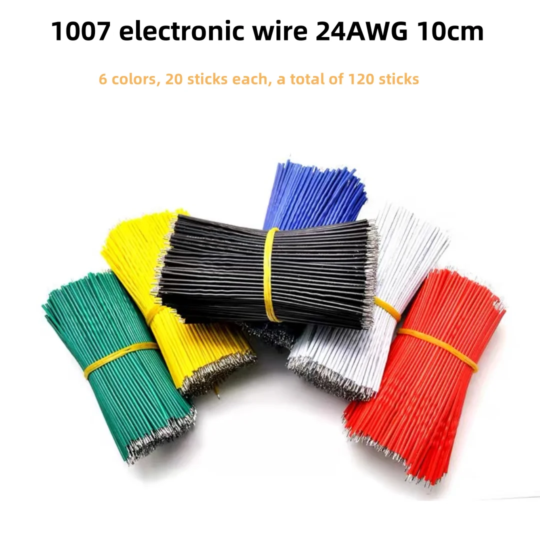 120 pz/set 24AWG Tagliere Stagnato PCB Fili di Saldatura, 24AWG 10 cm Ponticelli (Conduttori Stagnati), 1007-24AWG Fili Connettori
