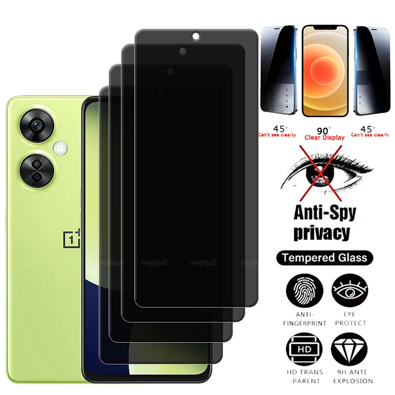 1Pcs For Oneplus Nord CE 3 Lite Glass Oneplus Nord CE 3 Lite Glass 9H Privacy Anti-Spy Screen Protector Oneplus Nord CE 3 Lite