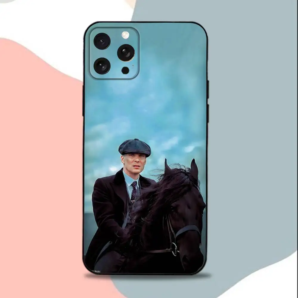 PeakyS Movie B-Blinders-s Phone Case For iPhone 15,13,16,12,11,17,14,Plus,Pro,Max,XS,XR,X,SE,Mini,Soft Silicone Black Cover