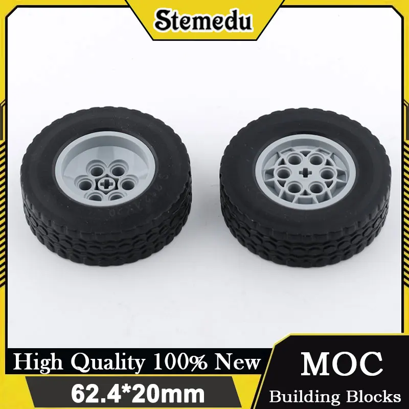 

Car wheel tire + wheel hub 62.4*20mm compatible with Legoeds 32019+86652