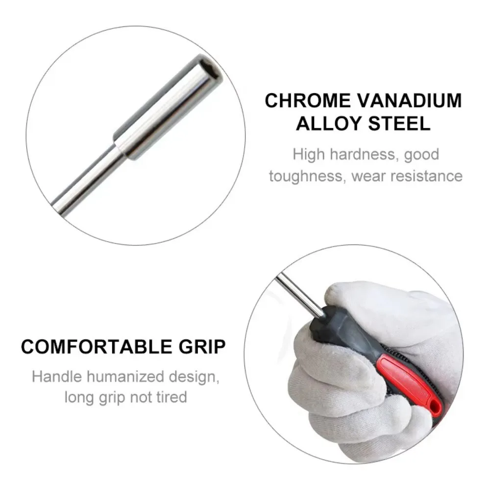 1/4 (6.35mm) Ratchet Screwdriver Bit Holder Handle Multifunctional Magnetic Bit Driver For Slotted Hex Torx Phillips Bit