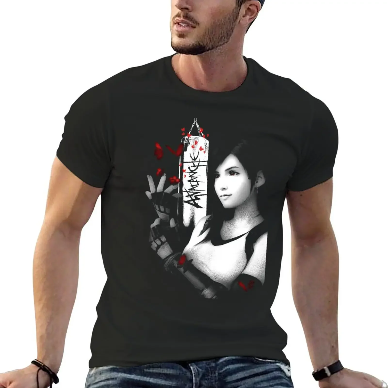 

New Tifa punching bag T-Shirt customized t shirts heavyweight t shirts men clothings