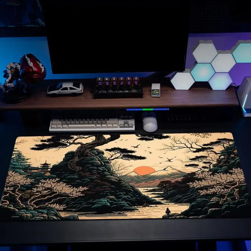 Guofeng Scenery XXL Mouse Pad Anti-Slip Natural Rubber Bottom Computer Office Pads Laptop Keyboard PC Accessories