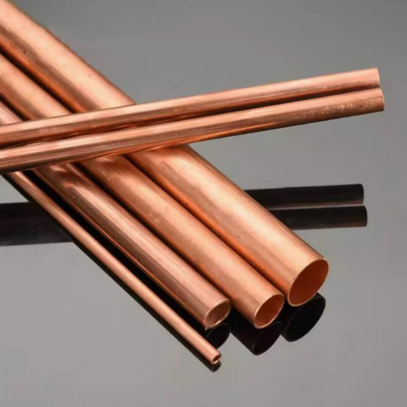 1pcs T2 Purple Copper Straight Pipe Outer Diameter 6/7/8/9/10/11/12/13/14/15mm Hollow Hard Copper Tube Wall Length 250mm