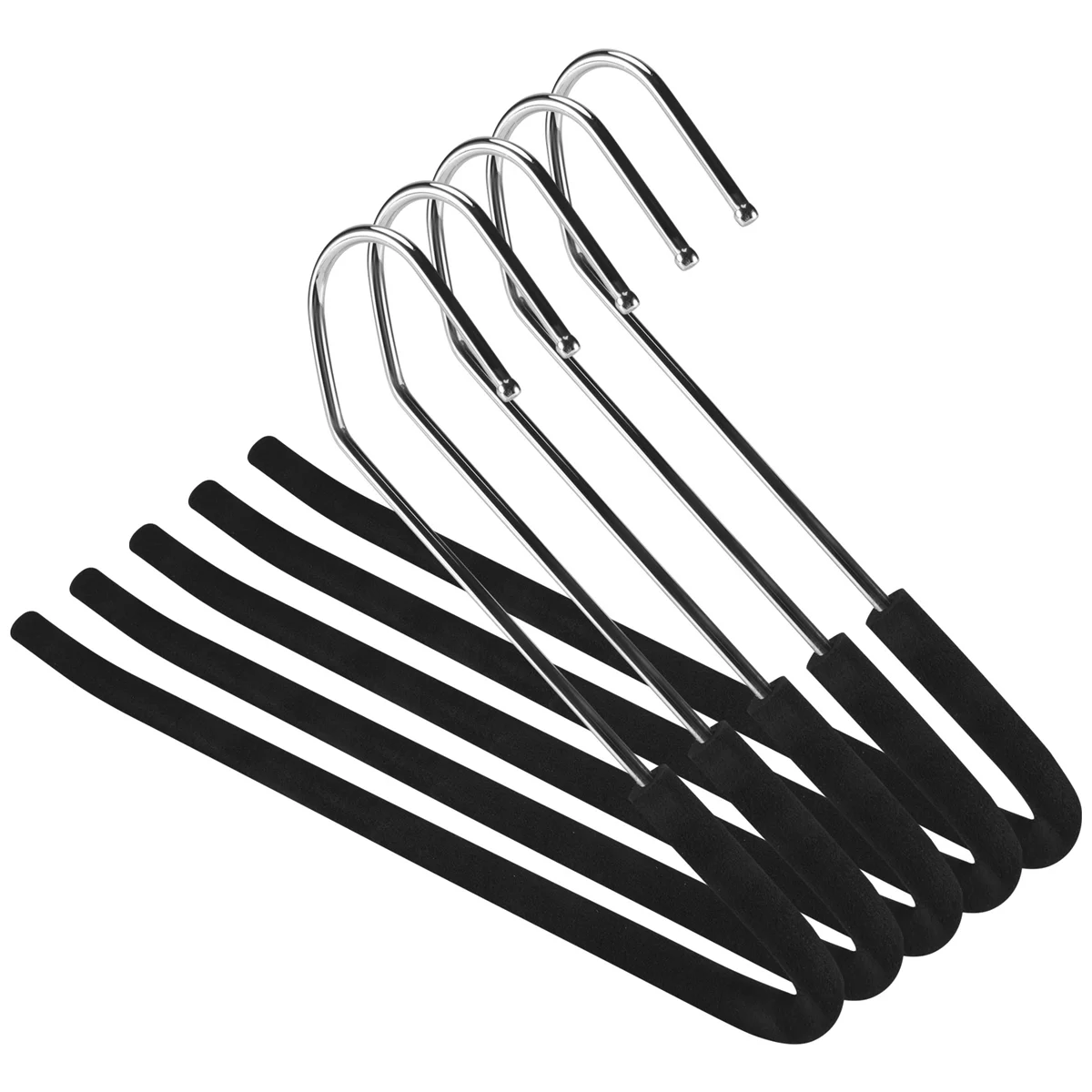 

Open End Trouser Hangers Pant Hanger with Non-Slip Foam Black 5-Pack