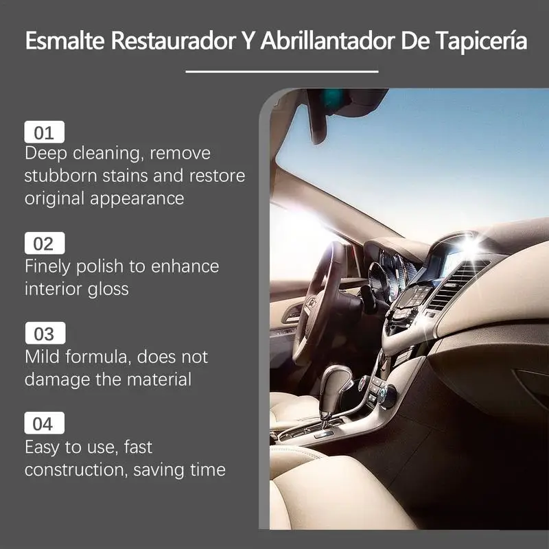 Limpiador de cuero para asientos de coche, agente de pulido Interior de camión, acondicionador de cuero para pantalla de salpicadero