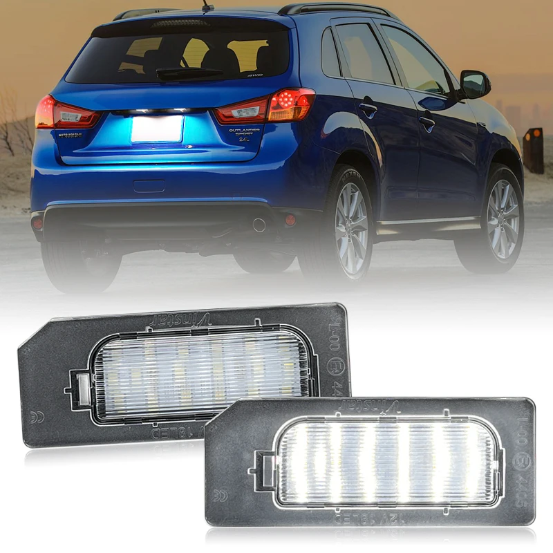 2Pcs For Mitsubishi Outlander Sport ASX RVR 2011-2020 White LED Number License Plate Light Replace OEM 8341A132