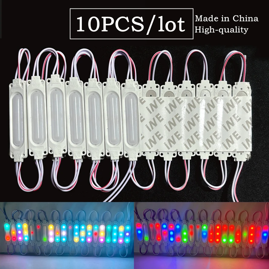 

12V Waterproof Colorful Flowing RGB Multicolour Led Module COB Light Backlight Shop Banner IP65 Car Decorative Atmosphere Lights