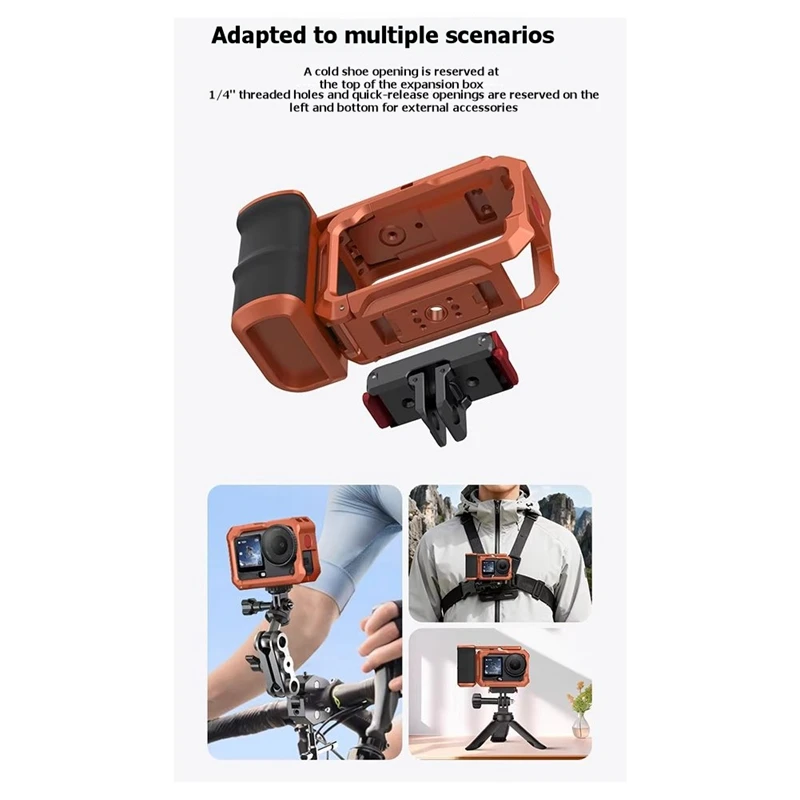 Super Sale Camera Grip Holder Metal Cage for DJI OSMO Action 6 Accessories Black