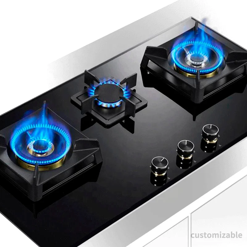 

Умная газовая плита с 3 конфорками — варочная панель из усиленного стекла для домашних и коммерческих кухонь, энергоэффективный дизайн