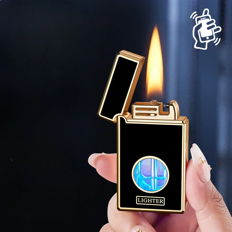 Creative Gravity Sensing Intelligent Ignition Kerosene Lighter Oil-Electric Hybrid Usb Charging Arc Lighter Cigar Accessories