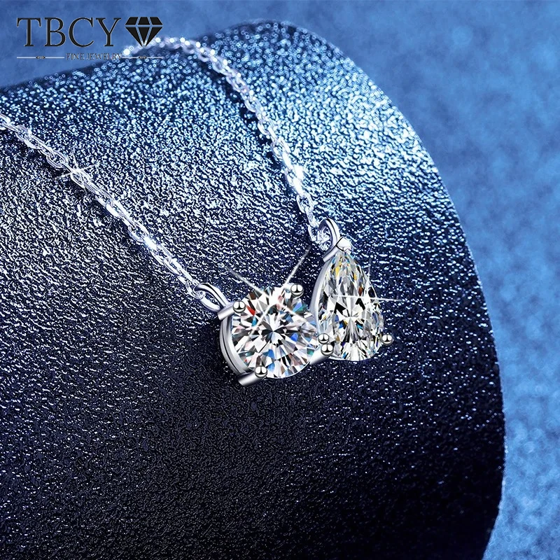 

TBCYD Woman Moissanite Neacklace 2CT D Color Pear Cut Real Moissanite Pendant Necklace S925 Silver Necklaces Jewelry With GRA