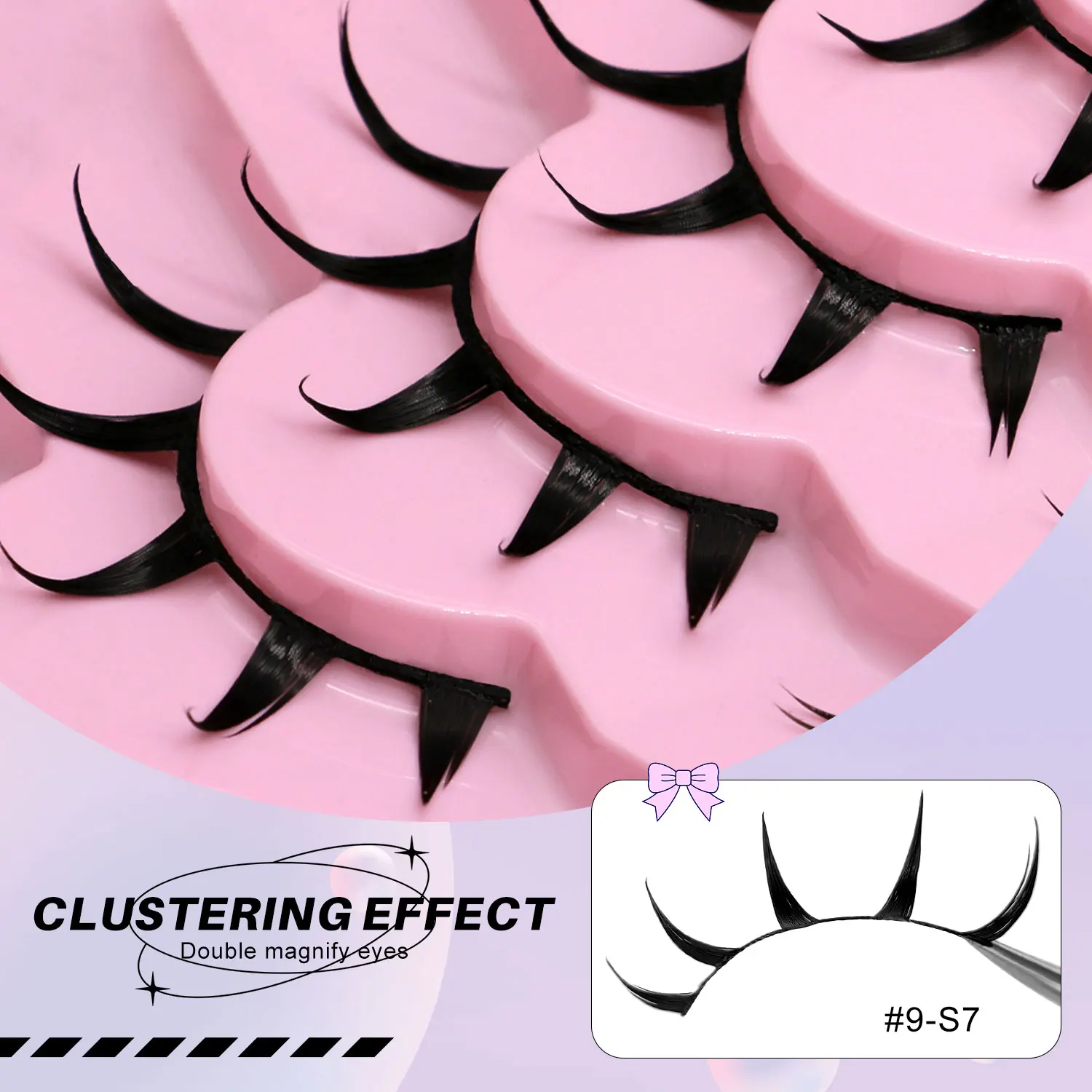 GROINNEYA Manga Lashes 3D Mink Lashes Naturalne rzęsy Miękki krzyż Wispy Naturalne sztuczne rzęsy Makijaż przedłużający rzęsy