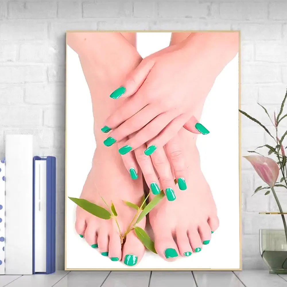 Fashion Manicure Colorful Foot Nials Print Poster autoadesivo Art Poster Retro Kraft Paper Sticker fai da te Room Vintage decorativo