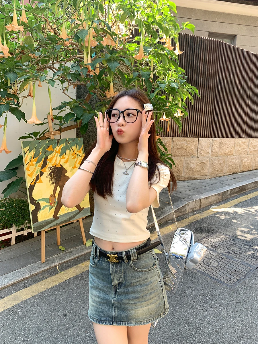 

Очень острый или очень мягкий летний женский топ для похудения, с обильной отделкой, средней длины, модный, универсальный